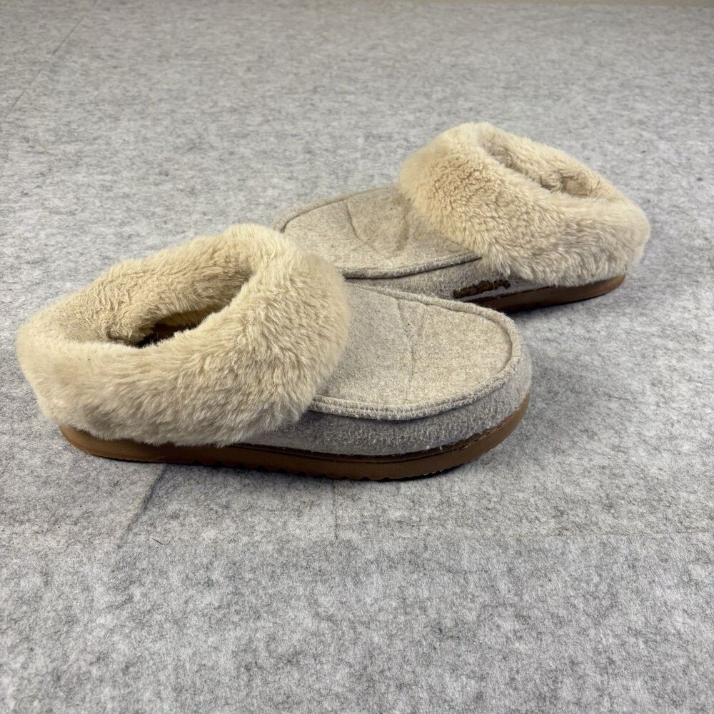 Dearfoams Total Comfort Memory Foam Slippers Womens L 9-10 w/ Faux Fur | 1678579